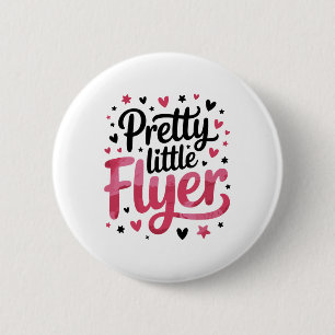 Pretty Little Flyer, Cheering Cheerleader Cheerlea 6 Cm Round Badge