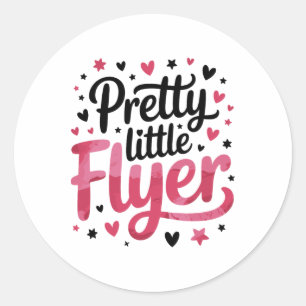 Pretty Little Flyer, Cheering Cheerleader Cheerlea Classic Round Sticker