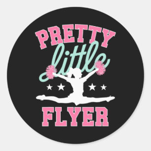 Pretty Little Flyer Funny Cheer Coach Cheerleading Classic Round Sticker