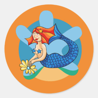 Pretty little mermaid. Mermaid, Mermaid. Classic Round Sticker