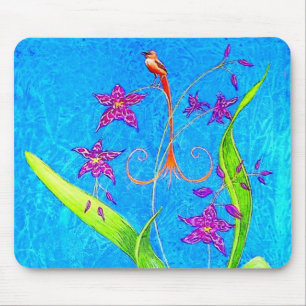 Pretty Little Orchid Bird  Mouse Pad