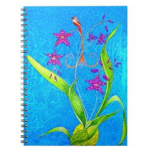 Pretty Little Orchid Bird Notebook