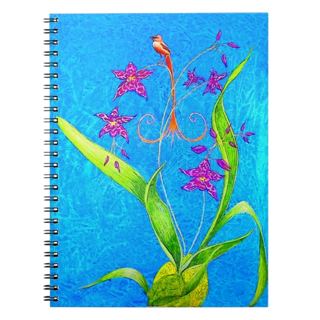 Pretty Little Orchid Bird Notebook (Front)