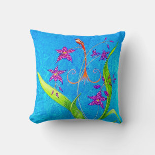 Pretty Little Orchid Bird (Red) Cushion
