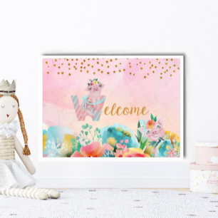 Pretty Little Pig Welcome Sign Child Room