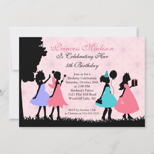 Pretty Little Princess Birthday Party Invitation (Front)