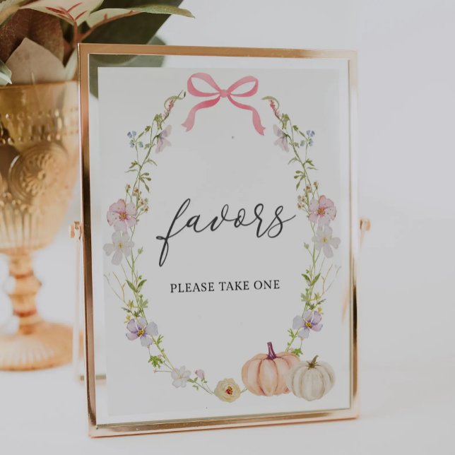 Pretty Little Pumpkin Baby Shower Favours Sign (Creator Uploaded)