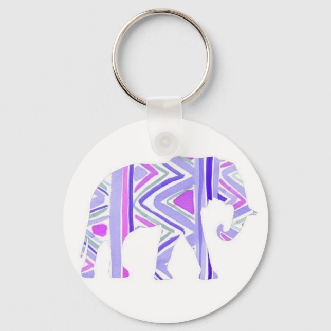 Pretty Little Purple Elephant Key Ring (Front)