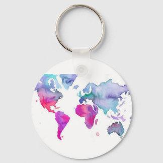 Pretty Little Watercolor Map Key Ring
