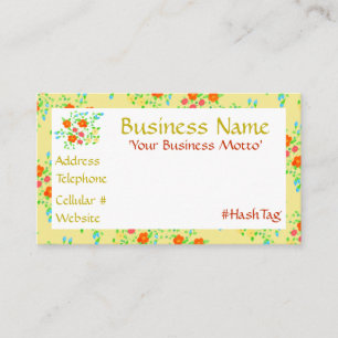 Pretty Little Yellow Flowered Business Card