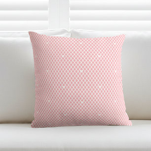 Pretty Love Heart Lattice Mesh Pink Modern Cushion