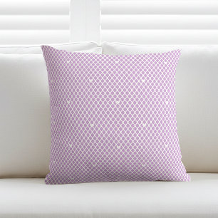 Pretty Love Heart Lattice Mesh Purple Modern Cushion