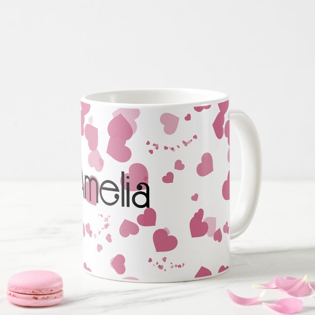 Pretty Love heart Personalised  Coffee Mug (Creator Uploaded)