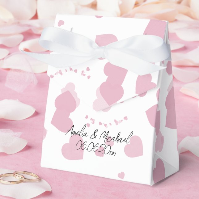 Pretty love heart Personalised Favour Box (Wedding)
