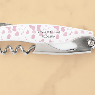 Pretty Love heart Personalised  Wedding Corkscrew