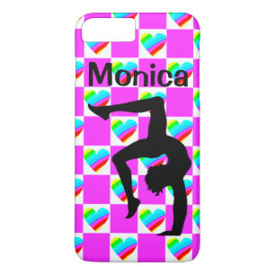 PRETTY LOVE HEART PERSONALIZED GYMNAST PHONE CASE