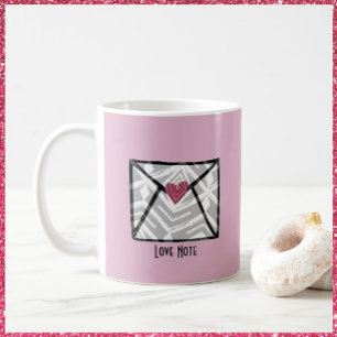 Pretty Love Note Heart  Coffee Mug