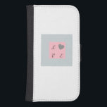 Pretty Love Pattern Gift for Her Romantic Design Samsung S4 Wallet Case<br><div class="desc">This Pretty Pink and Gray Design showing the Word Love with a Little Heart. This Galaxy Wallet is a great Gift for Her. Step into summer with this fun and fashionable phone case accessory! Crafted using a Love Design on a white background, this phone case is the perfect accessory to...</div>