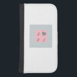 Pretty Love Pattern Gift for Her Romantic Design Samsung S4 Wallet Case<br><div class="desc">This Pretty Pink and Gray Design showing the Word Love with a Little Heart. This Galaxy Wallet is a great Gift for Her. Step into summer with this fun and fashionable phone case accessory! Crafted using a Love Design on a white background, this phone case is the perfect accessory to...</div>