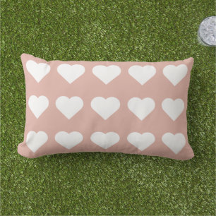 Pretty lovely cute heart pattern pink chic outdoor lumbar cushion