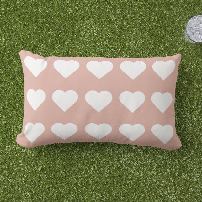 Pretty lovely cute heart pattern pink chic outdoor lumbar cushion (Grass)