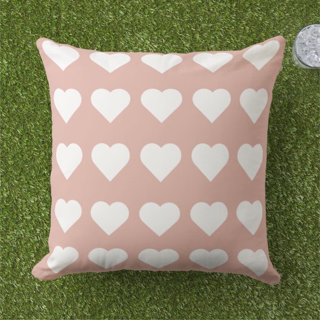 Pretty lovely cute heart pattern pink white chic cushion (Grass)