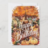 Pretty Lovely Season Autumn Fall Happy Birthday