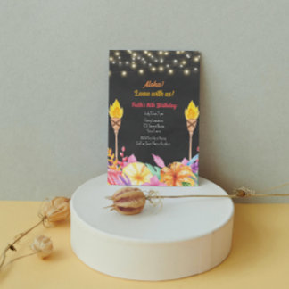 Pretty Luau Birthday Party Invitation