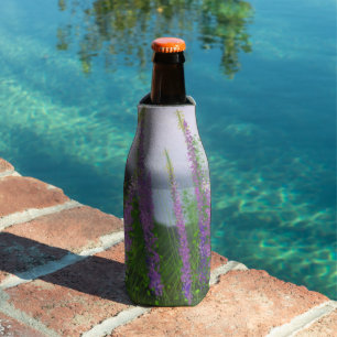 Pretty Lupine Flowers By The Lake Bottle Cooler