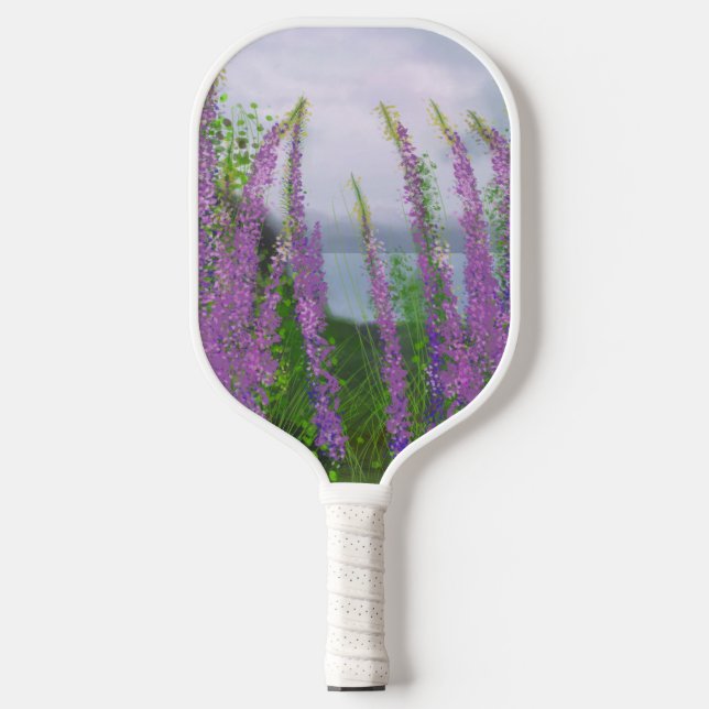 Pretty Lupine Flowers By The Lake Pickleball Paddle (Front)