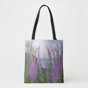 Pretty Lupine Flowers By The Lake Tote Bag