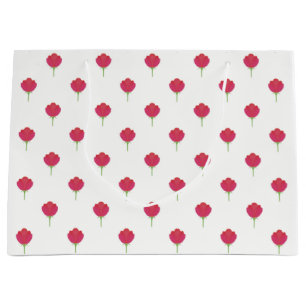 Pretty lush pink tulips pattern large gift bag