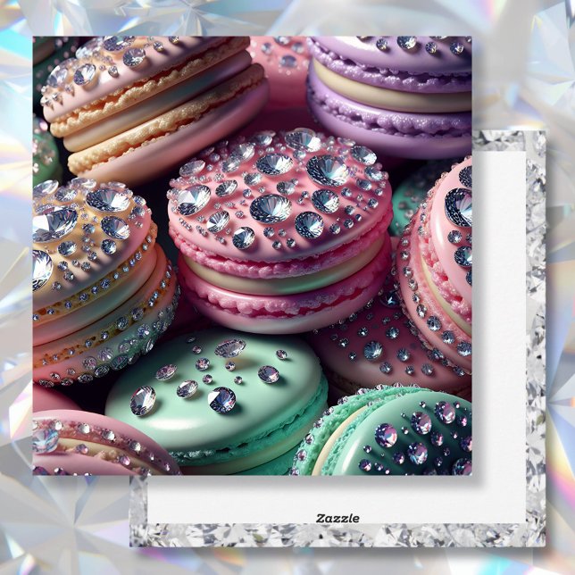 Pretty Macaron Birthday Bling Holiday Card (Creator Uploaded)