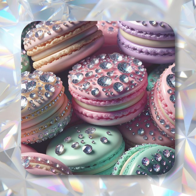 Pretty Macaron Bling Square Sticker (Creator Uploaded)