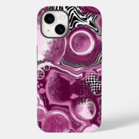 Pretty Magenta Pink Digital Pour Painting