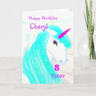 Pretty Magical Mythical Unicorn Personalised Card