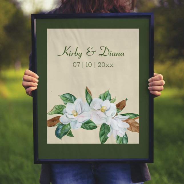 Pretty Magnolia Bouquet Wedding Sign Print (Creator Uploaded)