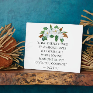 Pretty Magnolias and Deep Love Quote  Plaque