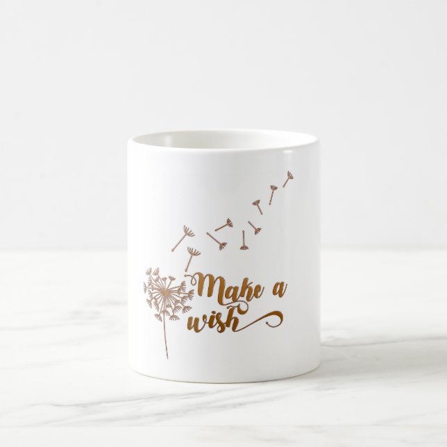 Pretty Make A Wish Inspirational Design Coffee Mug (Center)