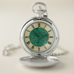 pretty malachite pocket watch