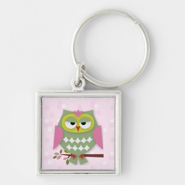 Pretty Mama Owl Keychain (Front)