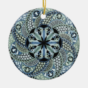 Pretty mandala ceramic ornament