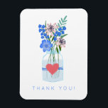 Pretty Masons Jar Heart Floral Thank You Magnet<br><div class="desc">Pretty Masons Jar Heart Floral Thank You</div>