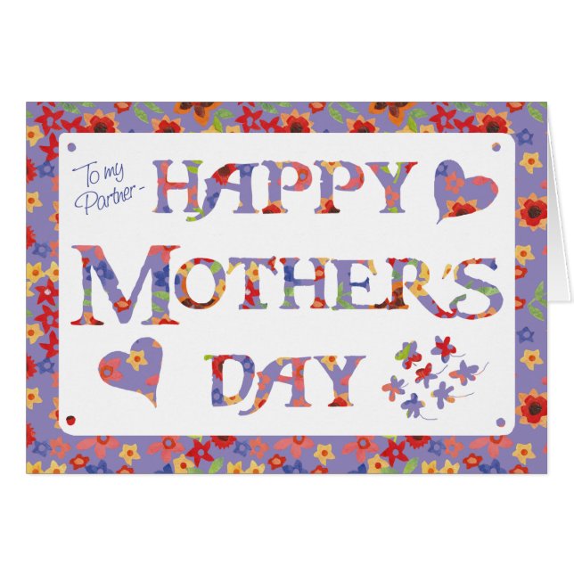 Pretty Mauve Granny Print for Partner Mother's Day (Front Horizontal)