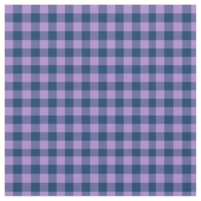 Pretty Mauve, Navy Blue Check Gingham Fabric (Close Up)