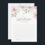 Pretty Mauve Pink Watercolor Flowers Wedding Advice Card<br><div class="desc">Give your advice and well wishes to the newlyweds with this elegant floral advice card. It features watercolor garland of mauve blush pink flowers and greenery with an elegant script. Personalise by adding the newlyweds' names. This blush pink wedding advice card is perfect for spring and fall weddings.</div>