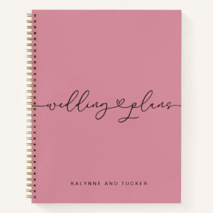 Pretty Mauve Pink Wedding Plans Heart Notebook