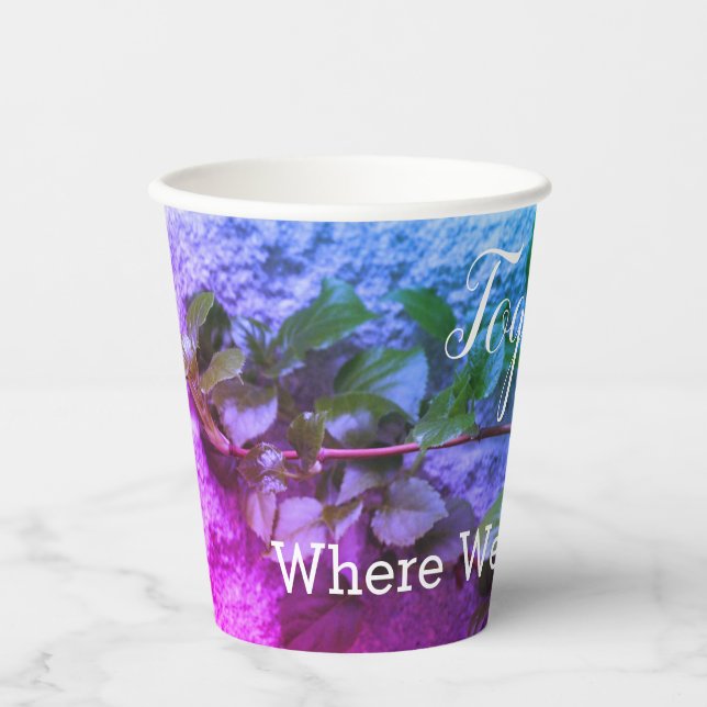 Pretty Mauve Purple And Blue Paper Cups (Front)