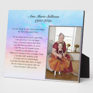 Pretty Memorial Poem with Photo Tabletop Plaque