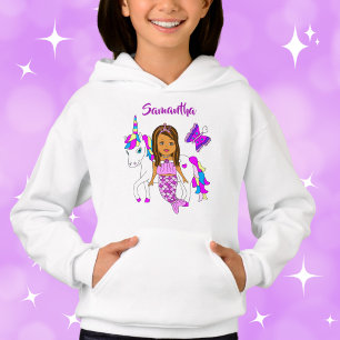 Pretty Mermaid and Unicorn Personalised Shirt